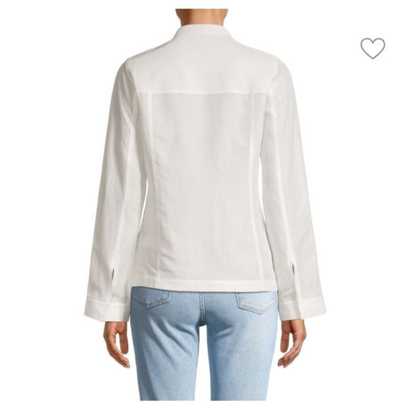 NWT KOBI HALPERIN Scarlett Band Collar Linen Blend Jacket MEDIUM - Picture 2 of 16